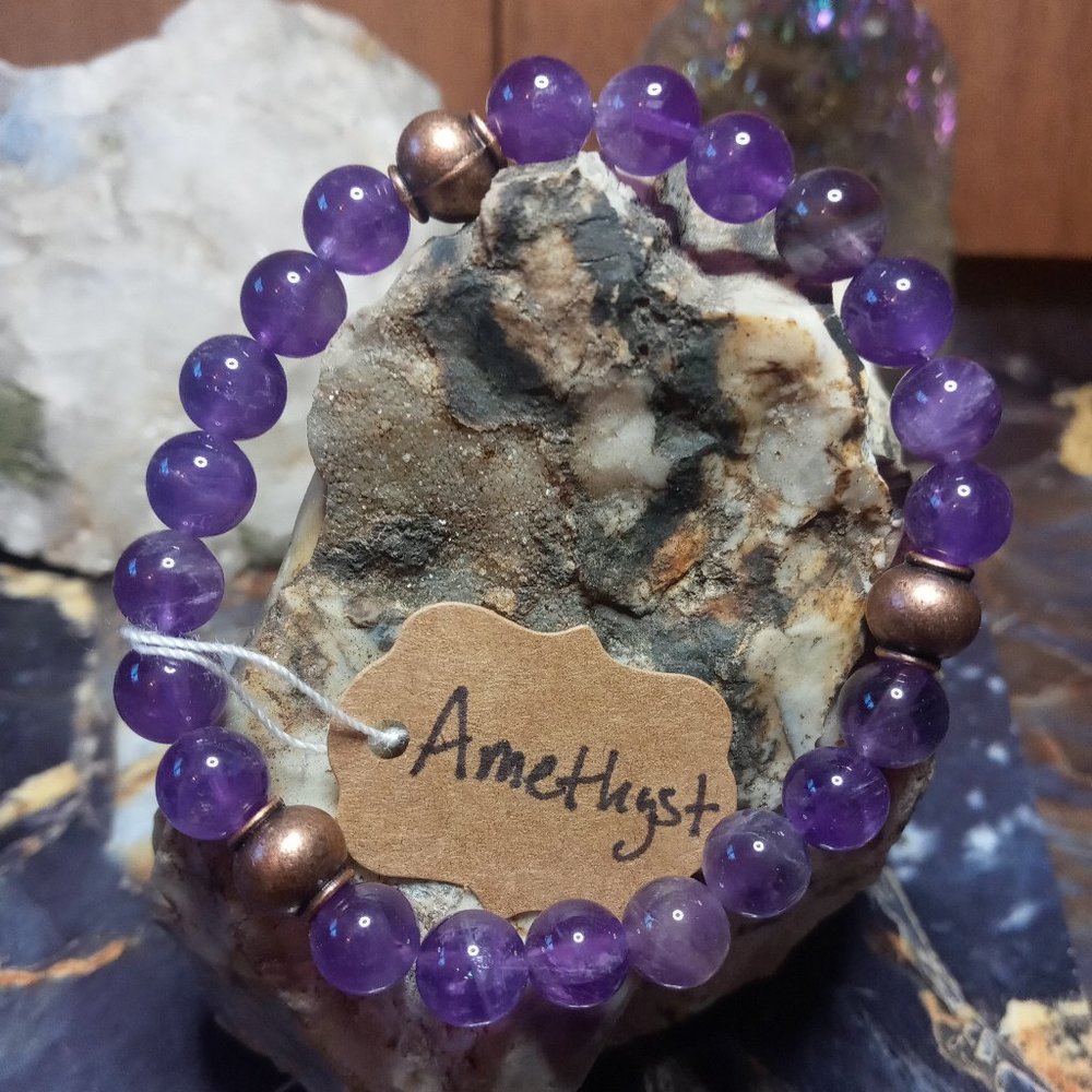 Genuine Amethyst Gemstone Bracelet